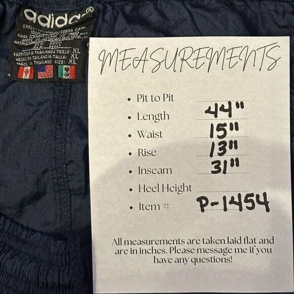 2/$30 Adidas Vintage Nylon Windbreaker Pants Joggers Mens XL Running Track 90s - Picture 4 of 13